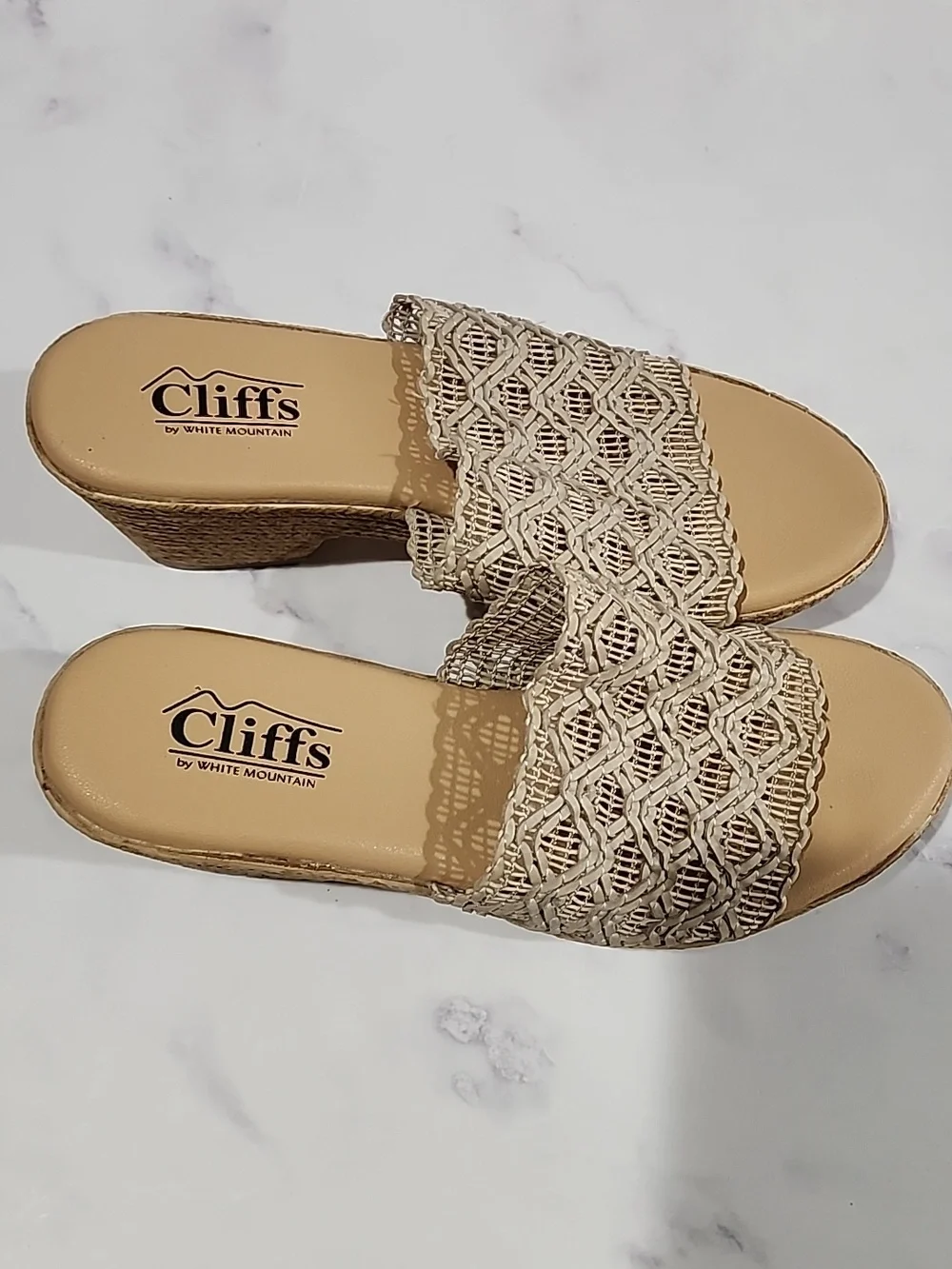Cliffs By White Mountain Platform Woven Slide Sandal